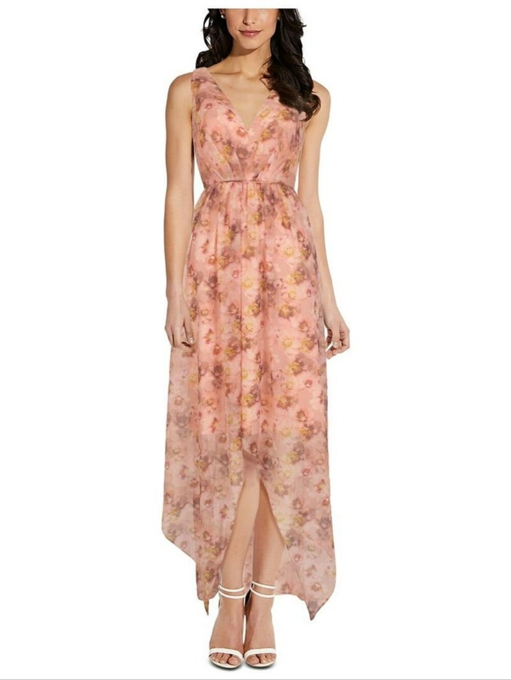 Hi-low floral maxi dress